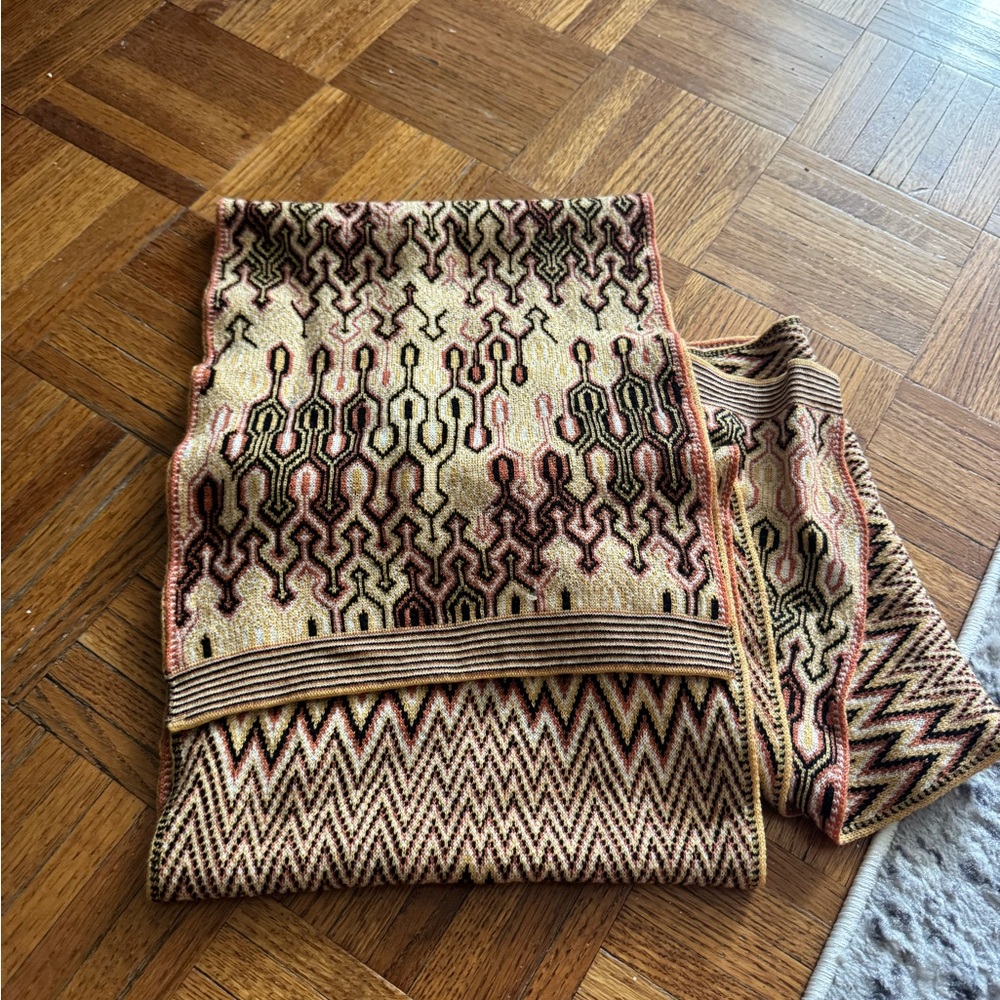 Missoni Zigzag Wool Knit Scarf